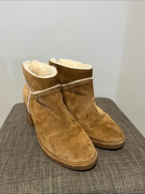 Ugg Suede Shearling-Lined Ankle Boots